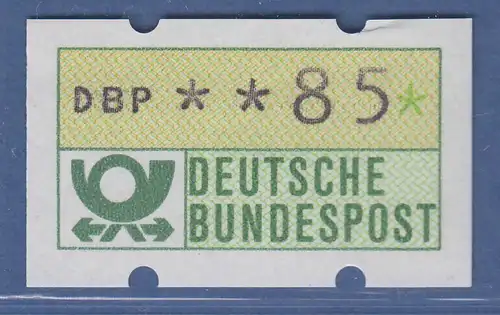 Deutschland KLÜSSENDORF-ATM Posthorn, Gummi gelb, Mi.-Nr. 1.1hu, Wert 85 **