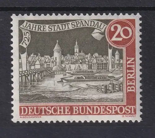 Berlin 1957 Spandau Mi.-Nr. 159x senkr. Riffelung ! **