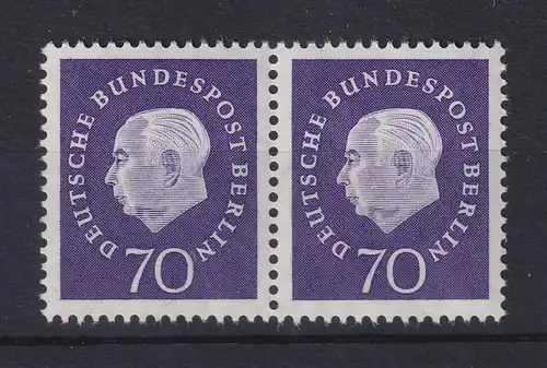 Berlin 1959 Heuss-Medaillon 70 Pfg. Mi.-Nr.186 waagerechtes Paar **