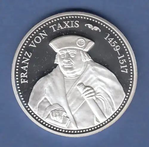 Medaille Franz von Taxis 1459-1517 Fürstentum Thurn und Taxis, versilbert