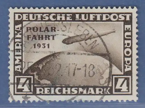 Deutsches Reich Zeppelin-Polarfahrt 4RM  Mi.-Nr. 458 gestempelt ASCHERSLEBEN