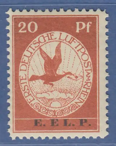 Deutsches Reich 1912 Halbamtliche Flugpost E.EL.P.  20Pfg-Wert Mi.-Nr. VI **