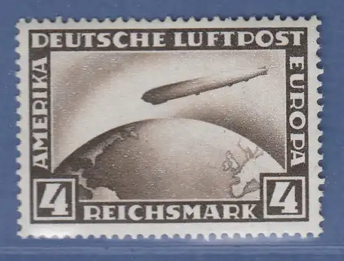 Deutsches Reich 1928 Zeppelin 4RM-Wert Mi.-Nr. 424 postfrisch ** 1 kurzer Zahn !