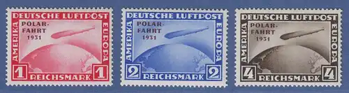 Dt. Reich 1931 Zeppelin-Polarfahrt Mi.-Nr. 456-458 Satz kpl. ** gpr. SCHLEGEL