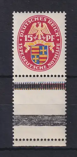 Dt. Reich 1928 Nothilfe Wappen Oldenburg 15Pfg. Mi.-Nr. 427Y mit Leerfeld unten