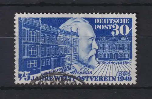 Bund 1949 Heinrich von Stephan Mi.-Nr. 116 I mit PLF Strich an der Null gest.