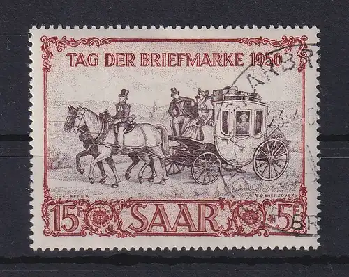 Saar 1950 Briefm.-Ausstellung IBASA Postkutsche  Mi.-Nr. 291 gestempelt 