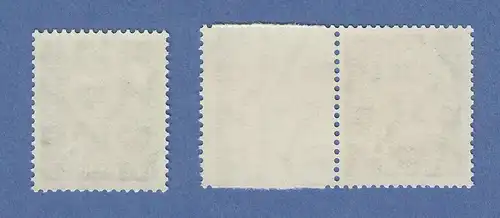 Bundesrepublik 8 Pfg Heuss lieg. Wz. Mi.-Nr. 182 Yw in Type I und Type II ** 