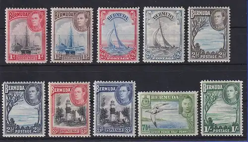 Bermuda 1938 Freimarken Mi.-Nr. 101-110 Satz kpl. ungebraucht * / MLH 