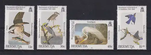 Bermuda 1985 Audubon Vögel Mi.-Nr. 454-457 Satz kpl. ** / MNH 