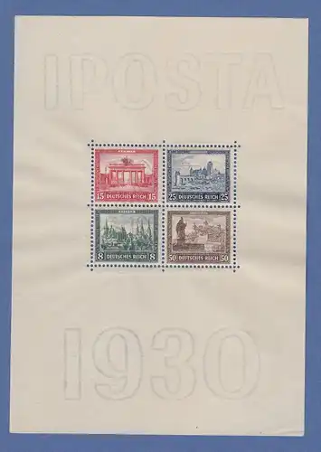 Deutsches Reich Blockausgabe IPOSTA 1930, postfrisch ** unten rechts minim. Bug