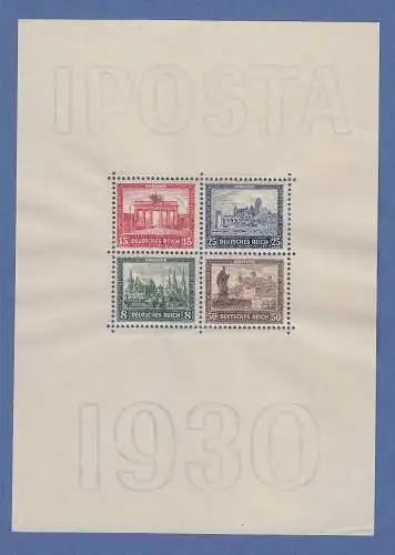 Deutsches Reich Blockausgabe IPOSTA 1930, postfrisch ** unten rechts minim. Bug