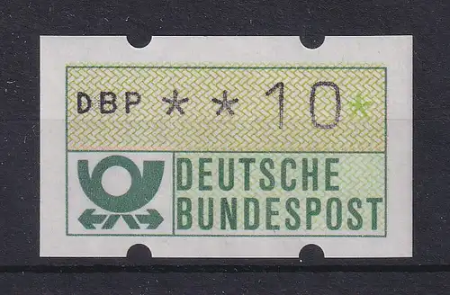 ATM Mi.-Nr. 1.1  grüner Unterdruck sehr stark nach oben verschoben !  