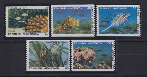 Griechenland 1988 Meerestiere Mi.-Nr. 1680-1684 C Satz kpl. ** 