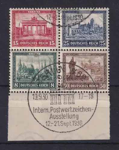 Deutsches Reich 1930 Herzstück aus IPOSTA-Block Mi.-Nr. 446-449 gestempelt 