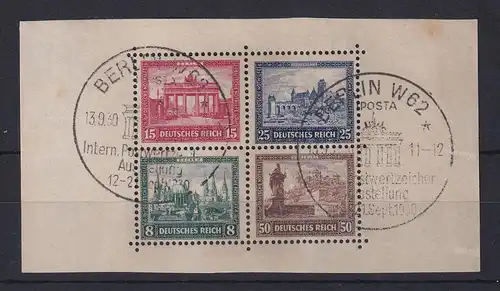 Deutsches Reich 1930 Mittelstück aus IPOSTA-Block Mi.-Nr. 446-449 gestempelt 