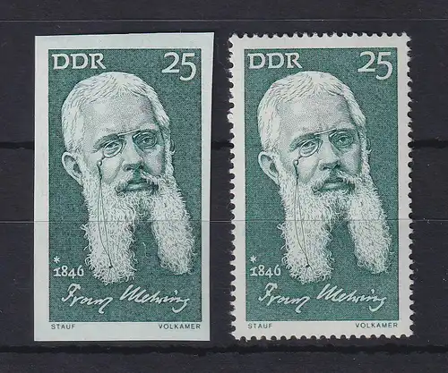 DDR 1971 Franz Mehring UNGEZÄHNTE Marke ** Mi.-Nr. 1648