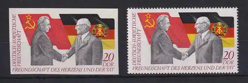 DDR 1972 Treffen Breschnew und Honecker UNGEZÄHNTE Marke ** Mi.-Nr. 1760