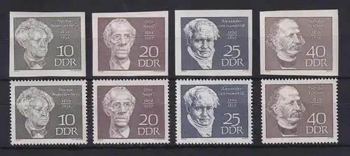 DDR 1969 Persönlichkeiten kpl. Satz  UNGEZÄHNTE Marken ** Mi.-Nr. 1440-43 