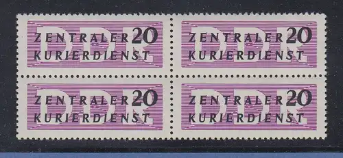 DDR 1956 Dienstmarke Mi.-Nr. 7X  - die gute 20er -  Viererblock postfrisch **