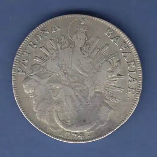 Bayern alter Münze Taler Sautaler Maximilian III. Patrona Bavariae 1774