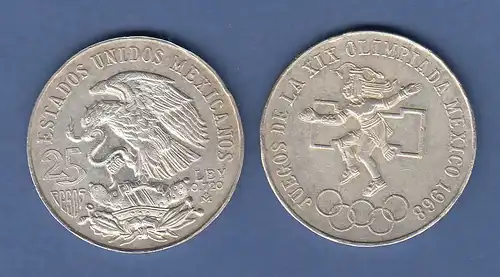 Mexiko Silber-Münze Olympische Spiele Mexico-City 1968, 22,5g 720er Silber
