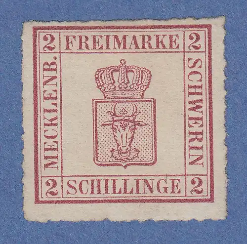 Mecklenburg-Schwerin 2 S dunkelmagenta Mi.-Nr. 6a ungebraucht *