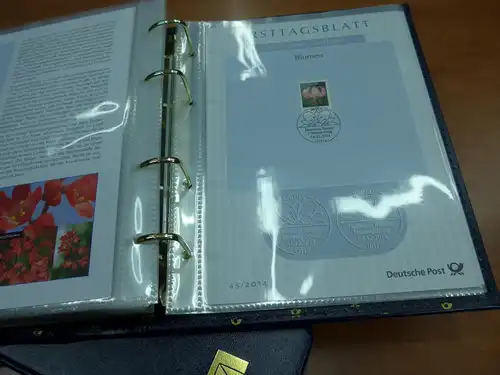Bundesrepublik Ersttagsblatt ETB-Jahrgang 2014 kpl. im Luxus-Album der Dt. Post 