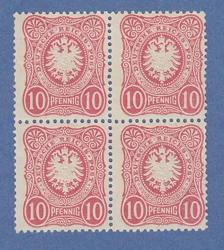 Dt. Reich Mi.-Nr. 41 II b 10 Pfennig Viererblock **. Obere Werte bügig.  Gepr. 