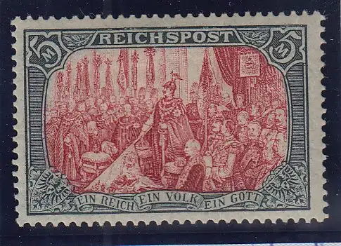 Dt. Reich 5 Mark REICHSPOST Mi-Nr. 66 III ungebr. * einwandfrei mit Attest BPP