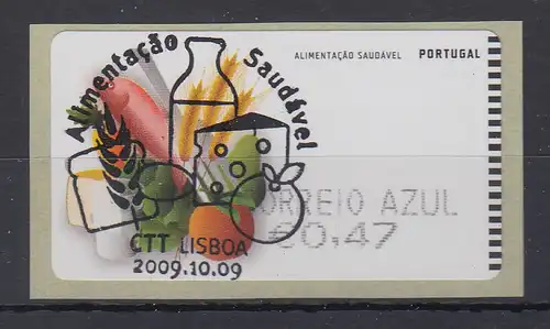 Portugal 2009 ATM Ernährung SMD Mi.-Nr. 68.1 Wert AZUL 0,47 mit ET-O