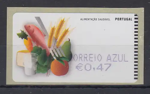 Portugal 2009 ATM Ernährung SMD Mi.-Nr. 68.1 violett Wert AZUL 0,47 ** 