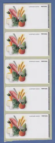 Portugal 2009 ATM Ernährung Mi.-Nr. 68 Leerfeld 5er-Streifen