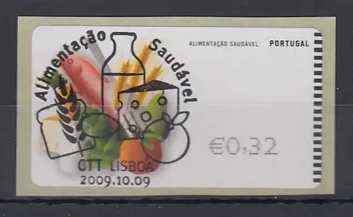 Portugal 2009 ATM Ernährung NewVision Mi.-Nr. 68.3 Wert 0,32 mit ET-O