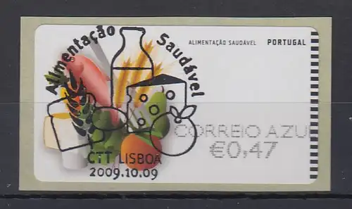 Portugal 2009 ATM Ernährung NewVision Mi.-Nr. 68.3 Wert AZUL 0,47 mit ET-O