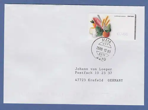 Portugal 2009 ATM Ernährung NewVision Mi.-Nr. 68.3 violett Wert 0,68 auf FDC 