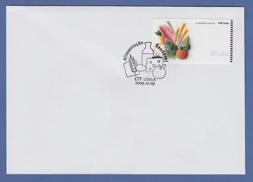 Portugal 2009 ATM Ernährung NewVision Mi.-Nr. 68.3 violett Wert 0,32 auf FDC 