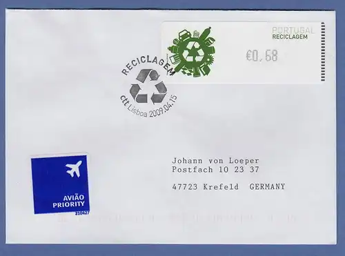 Portugal 2009 ATM Recycling Monétel Mi.-Nr. 67 Wert 0,68 auf FDC 