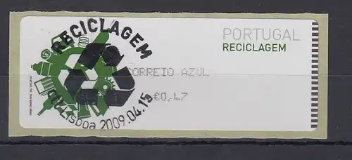 Portugal 2009 ATM Recycling Monétel Mi.-Nr. 67 Wert AZUL 0,47 mit ET-O