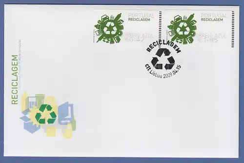 Portugal 2009 ATM Recycling SMD Mi.-Nr. 66.1 Satz AZUL 47-185 auf FDC