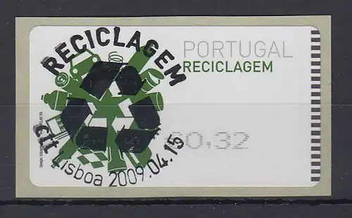 Portugal 2009 ATM Recycling SMD Mi.-Nr. 66.1 Wert 0,32 mit ET-O 