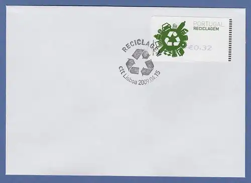 Portugal 2009 ATM Recycling SMD Mi.-Nr. 66.1 violett Wert 0,32 auf FDC 