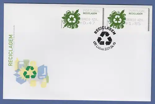 Portugal 2009 ATM Recycling Amiel Mi.-Nr. 66.2  Satz AZUL 47-185 auf FDC