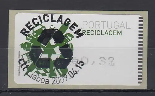 Portugal 2009 ATM Recycling Amiel Mi.-Nr. 66.2 Wert 0,32 mit ET-O