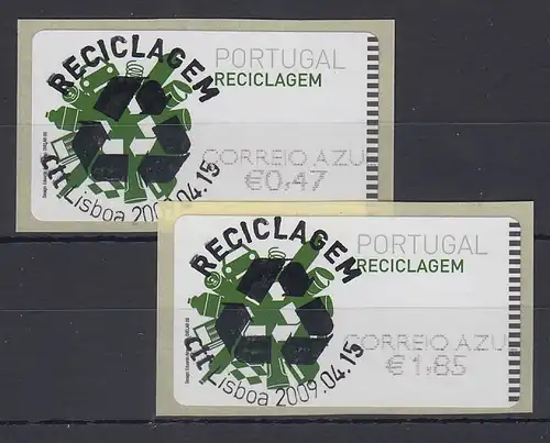 Portugal 2009 ATM Recycling NewVision Mi.-Nr. 66.3 Satz AZUL 47-185 mit ET-O