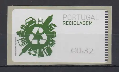 Portugal 2009 ATM Recycling NewVision Mi.-Nr. 66.3 Wert 0,32 **
