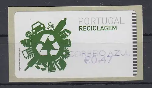 Portugal 2009 ATM Recycling NewVision Mi.-Nr. 66.3 violett AZUL 0,47 **