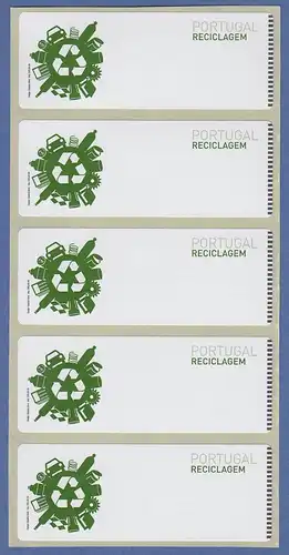 Portugal 2009 ATM Recycling  Mi.-Nr. 67 Leerfeld-5er-Streifen ! 
