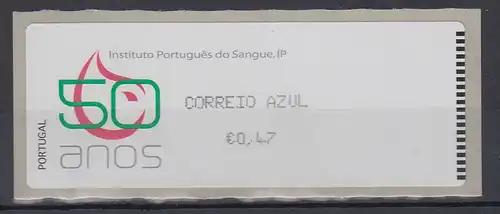 Portugal 2008 ATM Blutbank Monétel Mi.-Nr. 65 Wert AZUL 0,47 **