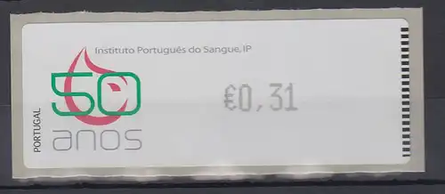 Portugal 2008 ATM Blutbank Monétel Mi.-Nr. 65 Wert 0,31 **